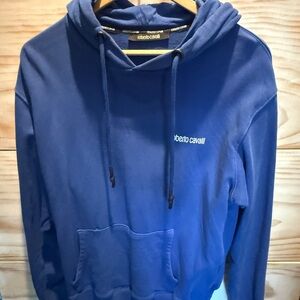 Roberto Cavalli Men's Deep Blue Hoodie